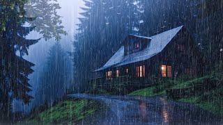 Gentle Night RAIN - Rain Sounds For Sleeping - Thunderstorm Sounds, Relax, Study White noise, ASMR