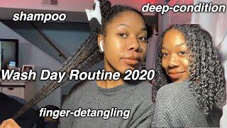 wash day routine 2020 | simple healthy hair routine for moisturized long natural hair |