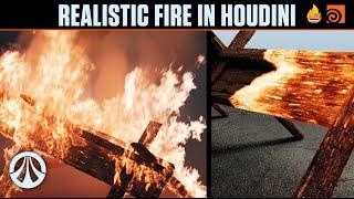 Realistic Fire FX  | Houdini FX Tutorial - Full Scene Included |
