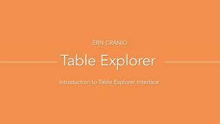 Table explorer - ERN CRANIO registry