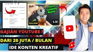 BUAT KONTEN KREATIF DI YOUTUBE BISA GAJIAN 20 JUTA PER BULAN ! IDE KONTEN YOUTUBE