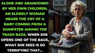 Elderly woman finds a baby crying among bags of trash. When she opens the bag, what she sees is…