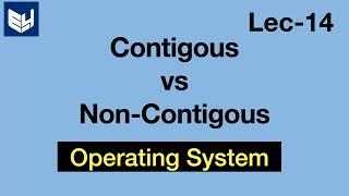 Contigous vs Non Contiguous | Memory allocation | OS | Lec-14 | Bhanu Priya