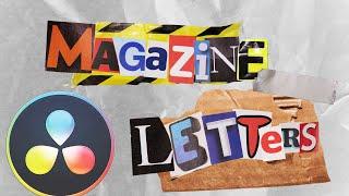 FREE Ransom note letters/ Magazine cut out titles - Davinci Resolve 17