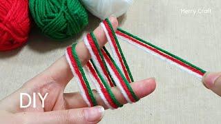 Easy Christmas Decoration Ideas with Woolen yarn - Christmas Tree Ornament Making - DIY Creative art