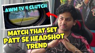 DYNAMO - AWM 1 v 4 CLUTCH SET TREND OF PATT SE HEADSHOT | BATTLEGROUNDS MOBILE INDIA | BEST OF BEST