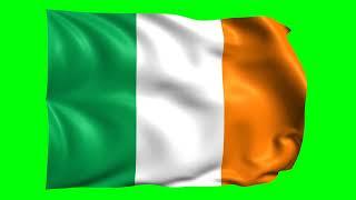 Green screen Footage | Ireland Waving Flag Green Screen Animation | Royalty-Free