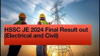 HSSC JE 2024 Result out | JE Electrical | JE CIVIL | GROUP 1 & 2 | HSSC CET Result out | JE CUTOFF