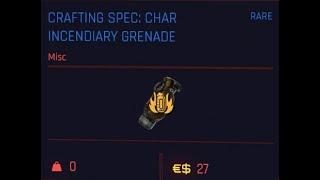 Cyberpunk 2077 Crafting Spec: Char Incendiary Grenade (Rare) Location