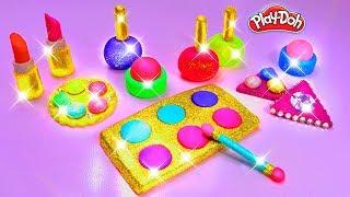 Play Doh Makeup Set How to Make Eyeshadow Lipstick  Nail Polish  with Play Doh Fun for Kids