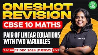 ONE SHOT Revision: Pair of Linear Equations with Two Variables |Sreeshma maam  |Xylem CBSE 10 Tamil