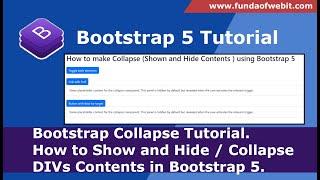 Bootstrap Collapse Tutorial | How to Show and Hide / Collapse DIVs Contents in Bootstrap 5