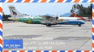 OWN POWER PUSHBACK - Bangkok Airways ATR 72-500 Aircraft at Koh Samui - HS-PGM Pushback and taxi