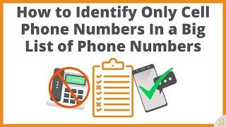 How to Identify Only Cell Phone Numbers In a Big List of Phone Numbers