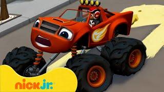 Blaze y Los Monster Machines | ¡Blaze Tiene Neumáticos Resbalosos! | Nick Jr. en Español