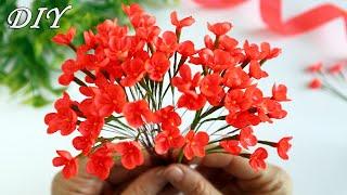  Каланхоэ из лент Интерьерные цветы своими руками МК/DIY