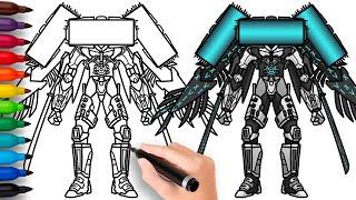 HOW TO DRAW TITAN COMPUTERMAN | Skibidi Toilet Wars - Easy Step by Step Drawing