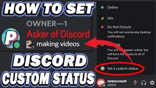 How to set a DISCORD CUSTOM STATUS (custom playing status) 2021