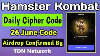 Hamster kombat daily cipher || hamster kombat Morse Code 26 June | hamster daily cipher today