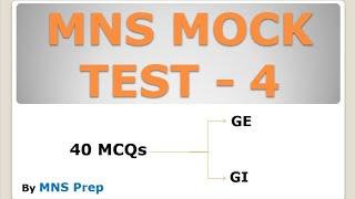 MNS CBT Mock test 4 | Part 1 | by  @flora_fauna23