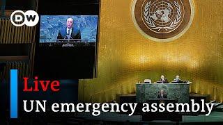 Watch live: United Nations General Assembly holds emergency meeting on Ukraine | DW News