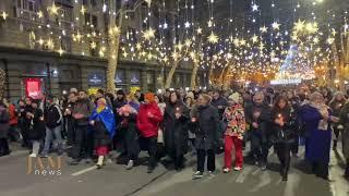 Christmas procession of citizens on Rustaveli Avenue. Tbilisi, Georgia. /JAMnews English