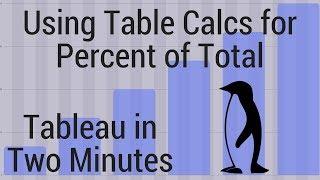 Using Table Calculations to Create the a Percent of Total in Tableau - Tableau in Two Minutes