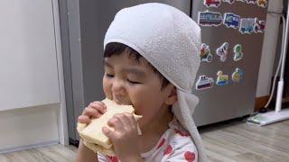 [SUB/먹방] 아빠랑 샌드위치 요리파티 | 아빠육아 | 31개월