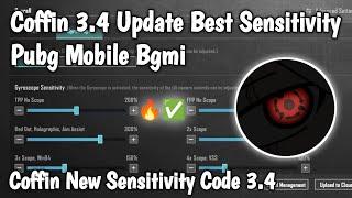 Coffin 3.4 Update Best Sensitivity Pubg Mobile Bgmi | Coffin New Sensitivity Code 3.4