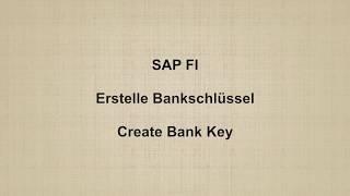 SAP FI  - Create Bank Key