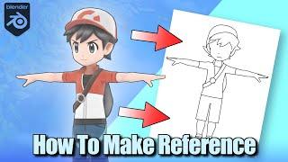 How to make Reference Images [From 3D Models: In Blender]