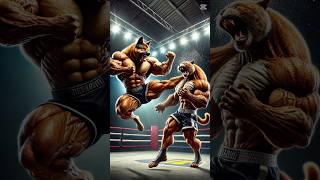 Honour match (Cat and Dog) #cat #cute #funny #meow #animals #ai #aiimages #unstoppable #boxing #gym