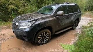 Новый Прадо свернул с асфальта Land cruiser Prado 150 на лёгком бездорожье, Wrangler Duratrac