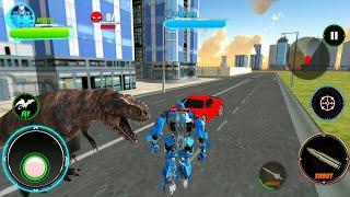 Game Dinosaurus Berantem VS Robot Naga | Wild Dinosaur Attack VS Super Dragon Flying Robot