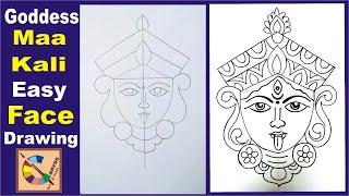 Maa Kali Face Drawing/ Maa kali Drawing Easy/ Diwali Special Drawing/ How to Draw Maa Kali/ #Diwali