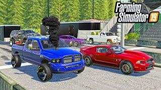 RICH REDNECK DRAG RACING! (DRAG TRUCK BLOWS UP!) | (ROLEPLAY) FARMING SIMULATOR 2019