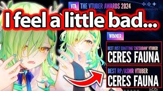 Fauna's Reaction to Winning Best ASMR Vtuber and Chatting Vtuber in the VTuber Award 【Hololive】