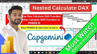 #capgemini Scenario-Based POWER BI Interview Q & A Based On Nested Calculate( ) DAX Function