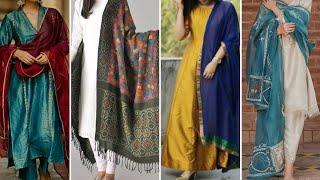 40+Color Combinations For Plain Suit Designs With Contrast Dupatta /Plain Suit Contrast Dupatta 2024