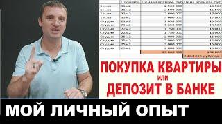 Что выгоднее: Квартира или депозит? Куда вложить деньги? На цифрах! Инвестиции в недвижимость 18+