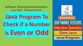 03 - Java Program to check if a number is Even Or Odd