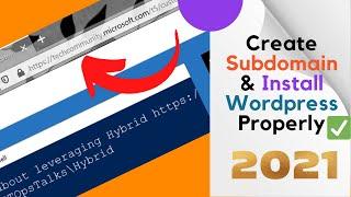 How to Create Subdomain and install WordPress via cPanel 2023  (Easiest Method)