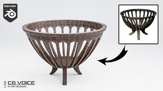 how to model this Fire Brazier design in blender _ blender modeling