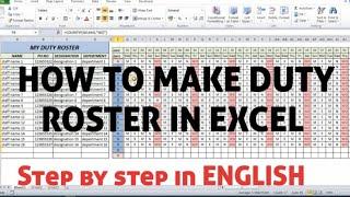 How to Make a Duty Roster in Excel | Easy Step-by-Step Guide for 2024 in English