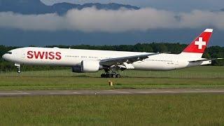 [FullHD] Swiss Boeing 777-300ER landing at Geneva/GVA/LSGG