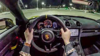 2023 Porsche 718 Cayman GT4 RS - POV Night Drive (Binaural Audio)