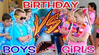 BOYS vs GIRLS! Twins Birthday Party Challenge! Kids Fun TV