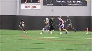 Lansing Waverly 2022 QB/S Tyrese Miller PBU from the Legacy 7on7 Midwest Tournament