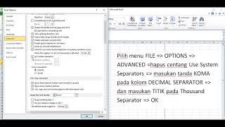 Mengubah Titik Koma pemisah Desimal Ms. Excel