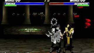 Ultimate Mortal Kombat 3 - Strategy Guide - Human Smoke Mid-Screen Combo Example